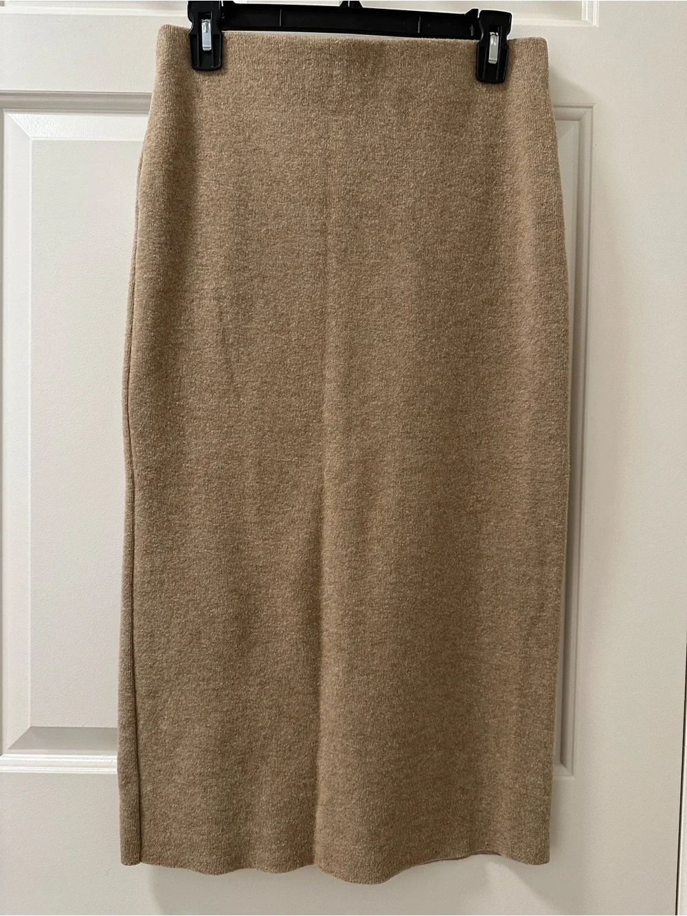 Zara Midi Knit Skirt in Camel Brown